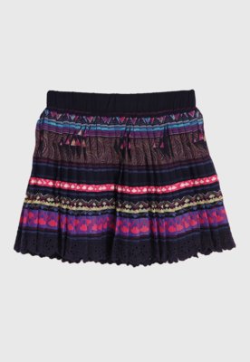Saia Infantil Lilica Ripilica Plissada Azul