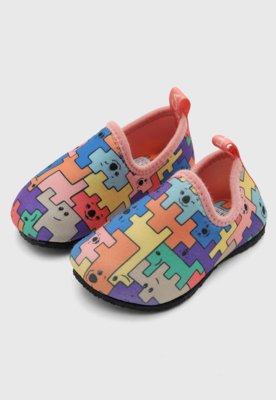 Tênis Infantil Lilica Ripilica Comfy Slip On Estampado Rosa
