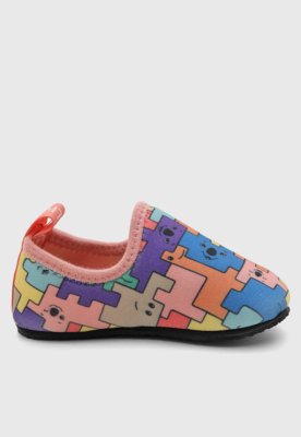 Tênis Infantil Lilica Ripilica Comfy Slip On Estampado Rosa