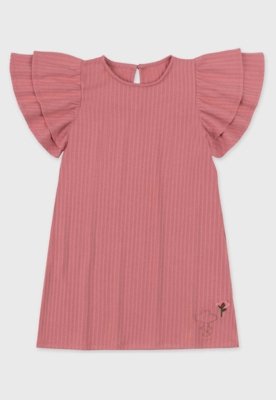 Vestido Infantil Lilica Ripilica Bordado Rosa