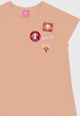 Vestido Infantil Lilica Ripilica Estampado Curto Rosa