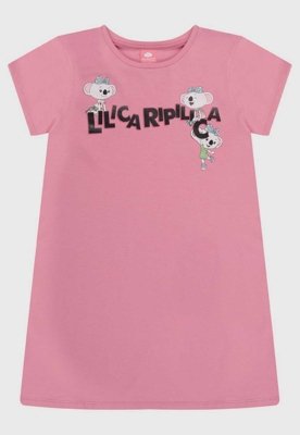 Vestido Infantil Lilica Ripilica Estampado Rosa