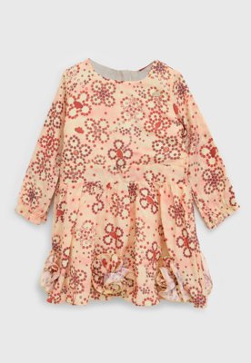 Vestido Lilica Ripilica Manga Longa Menina Bege Menor preço em Vestido Lilica Ripilica Manga Longa Menina Bege