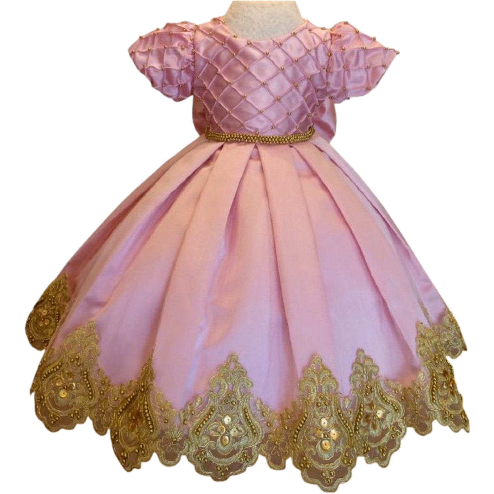 vestido infantil preto e dourado