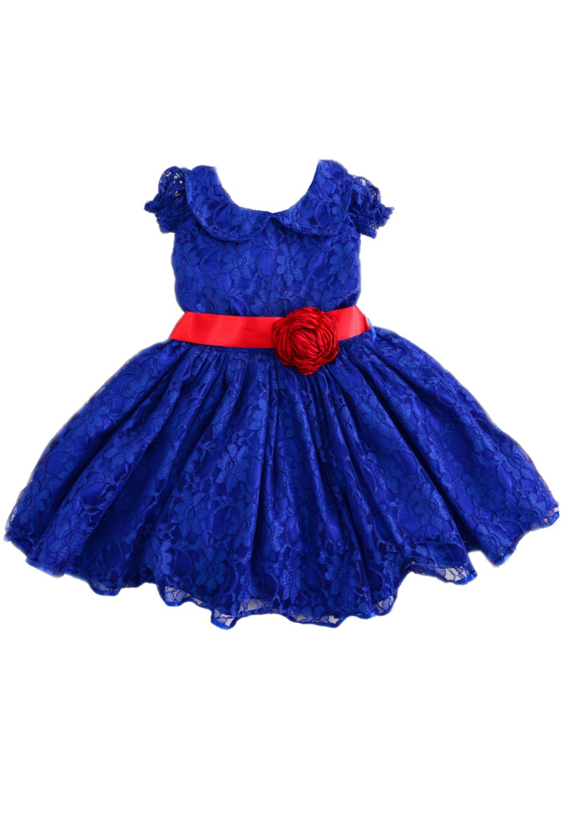 vestido azul de festa infantil