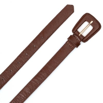 Cinto Couro Fivela Forrada Retangular Bruny - Chocolate