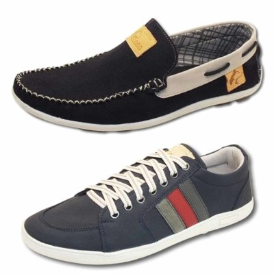 Kit Sapatênis Casual Com Mocassim Lobo Preto/Azul Menor preço em Kit Sapatênis Casual Com Mocassim Lobo Preto/Azul