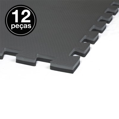 Kit 12 Tapete Tatame Eva Loja da Maria 100x100x4cm 40mm Cor Preto e Cinza Menor preço em Kit 12 Tapete Tatame Eva Loja da Maria 100x100x4cm 40mm Cor Preto e Cinza