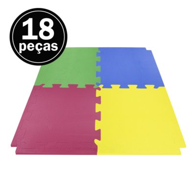 Kit 18 Tapete Tatame Eva Loja da Maria 50x50x3cm 30mm Cores Menino Menor preço em Kit 18 Tapete Tatame Eva Loja da Maria 50x50x3cm 30mm Cores Menino