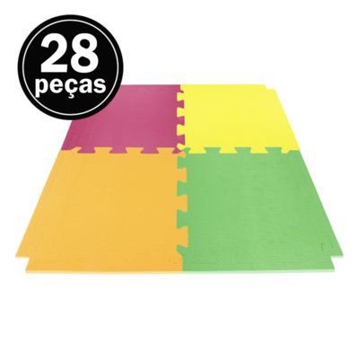 Kit 28 Tapete Tatame Eva Loja da Maria 50x50x1cm 10mm Cores Unissex Menor preço em Kit 28 Tapete Tatame Eva Loja da Maria 50x50x1cm 10mm Cores Unissex