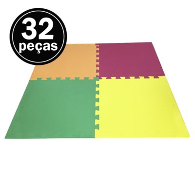 Kit 32 Tapete Tatame Eva Loja da Maria 100x100x1cm 10mm Cores Unissex Menor preço em Kit 32 Tapete Tatame Eva Loja da Maria 100x100x1cm 10mm Cores Unissex