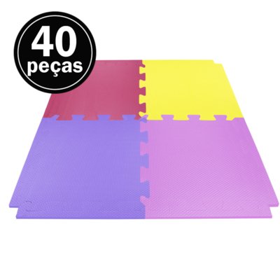 Kit 40 Tapete Tatame Eva Loja da Maria 50x50x1cm 10mm Cores Menina Menor preço em Kit 40 Tapete Tatame Eva Loja da Maria 50x50x1cm 10mm Cores Menina