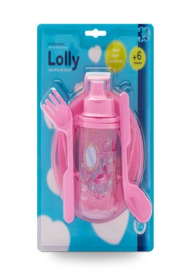 Kit Alimentação Tip Lolly Baby Rosa Menor preço em Kit Alimentação Tip Lolly Baby Rosa