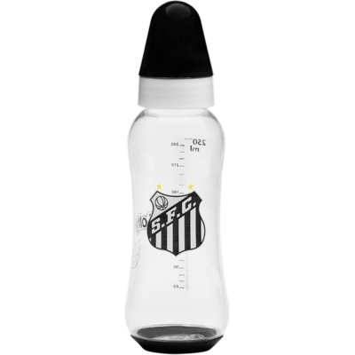 Mamadeira Santos 250ml Bico Redondo Lolly Baby Branco e Preto Menor preço em Mamadeira Santos 250ml Bico Redondo Lolly Baby Branco e Preto