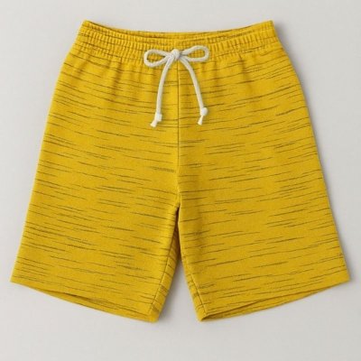 Bermuda Moletinho Masculina Amarelo Rajado com Cardaço - Look Infantil
