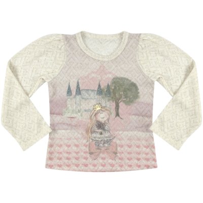 Blusa Look Jeans Tricô Off-White Menor preço em Blusa Look Jeans Tricô Off-White
