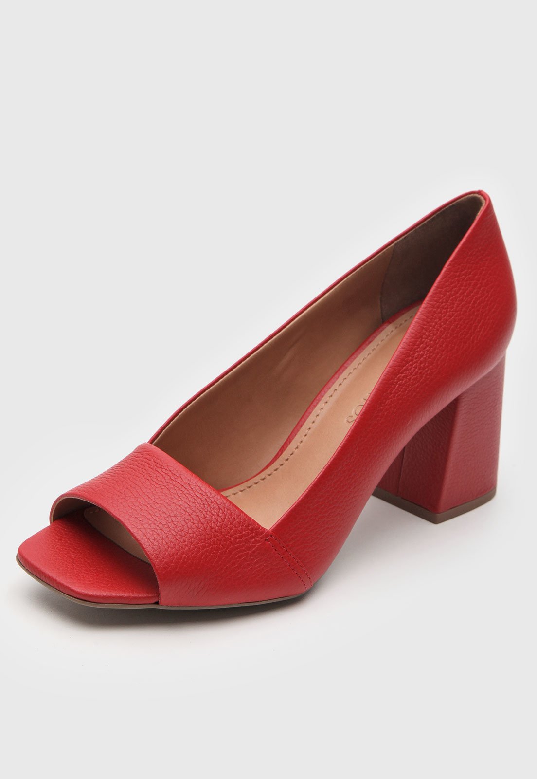 Peep toe hot sale salto bloco