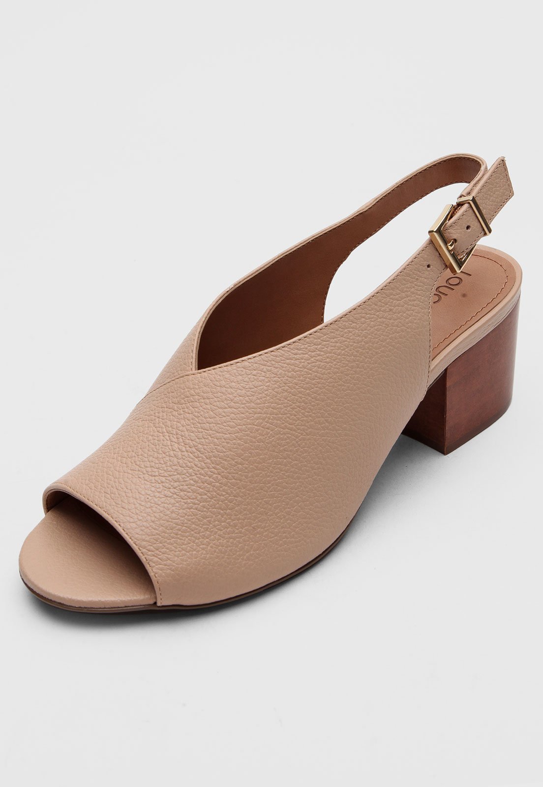 Sandália Salto Grosso DAFITI SHOES Bege - Compre Agora