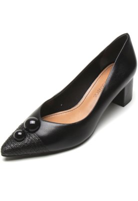 Scarpin Couro Loucos e Santos Liso Preto Menor preço em Scarpin Couro Loucos e Santos Liso Preto