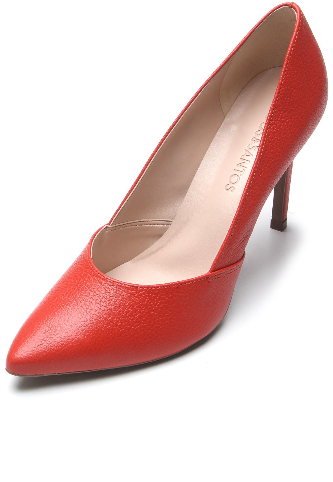 scarpin couro vermelho