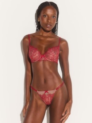 Calcinha Fio String Renda Nuit Vermelho Rio Red