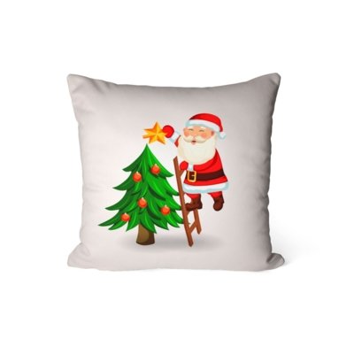 Capa de Almofada Love Decor Avulsa Decorativa Papai Noel Decorando Pinheiro Menor preço em Capa de Almofada Love Decor Avulsa Decorativa Papai Noel Decorando Pinheiro