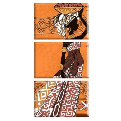 Conjunto Love Decor de 3 Telas Decorativas Africana Menor preço em Conjunto Love Decor de 3 Telas Decorativas Africana