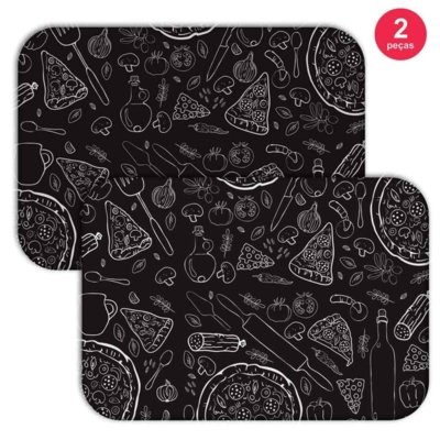Jogo Americano Love Decor Pizza Preto Menor preço em Jogo Americano Love Decor Pizza Preto