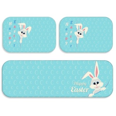 Kit 3 Tapetes Love Decor Decorativos Páscoa Coelho Bubble Azul Menor preço em Kit 3 Tapetes Love Decor Decorativos Páscoa Coelho Bubble Azul