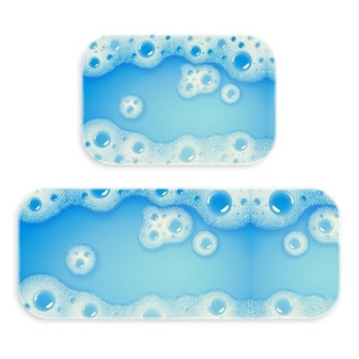 Menor preço em Kit Tapete Love Decor Wevans Lavanderia Espumas Azul