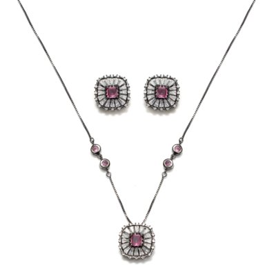 Conjunto LoveLee Acessórios Semijoia Grafite Rosa Menor preço em Conjunto LoveLee Acessórios Semijoia Grafite Rosa