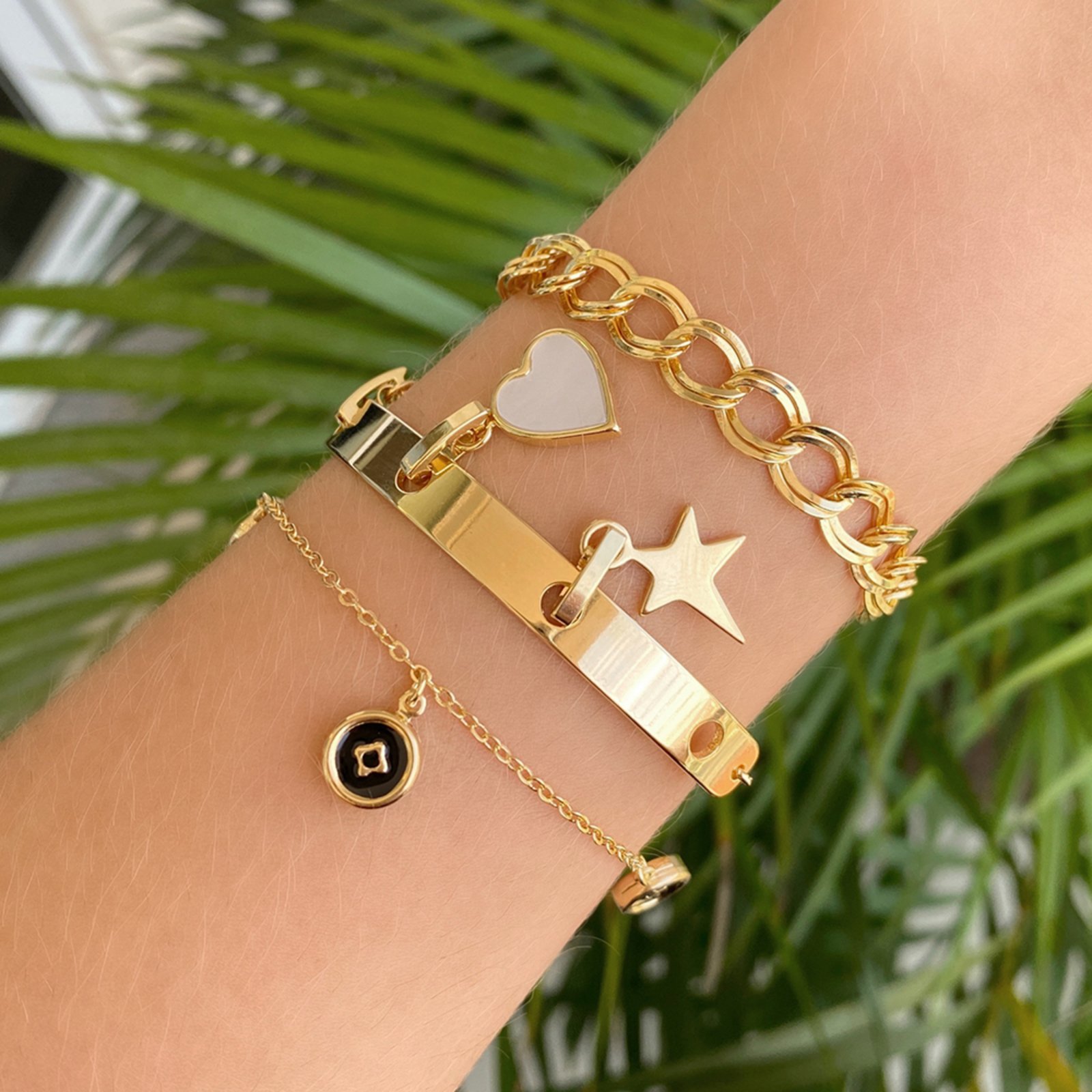 Bracelete Espelhado Réplica Pingentes Removíveis - Marca Lua Mia Joias