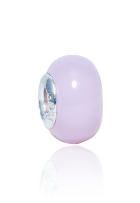 Berloque Lua Pratas Murano Rosa e Prata Menor preço em Berloque Lua Pratas Murano Rosa e Prata
