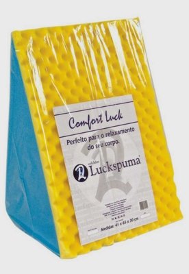 Encosto Confort Plus 45x30x65 Azul/Amarelo Luckspuma Menor preço em Encosto Confort Plus 45x30x65 Azul/Amarelo Luckspuma