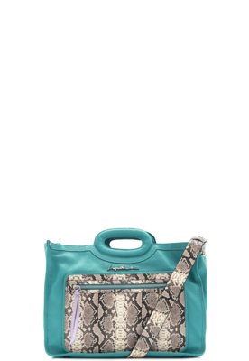 Bolsa Couro Luiza Barcelos Cobra Verde Menor preço em Bolsa Couro Luiza Barcelos Cobra Verde