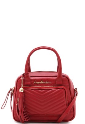 Bolsa Couro Luiza Barcelos Tassel Vermelha Menor preço em Bolsa Couro Luiza Barcelos Tassel Vermelha