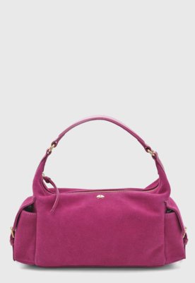Bolsa Luiza Barcelos Camurça Retangular Rosa