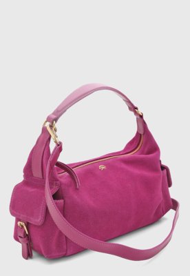 Bolsa Luiza Barcelos Camurça Retangular Rosa