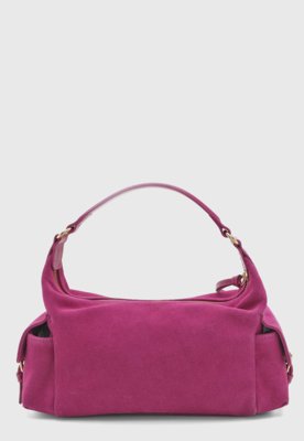 Bolsa Luiza Barcelos Camurça Retangular Rosa