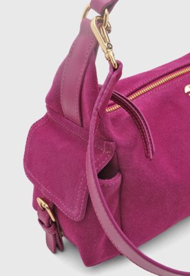 Bolsa Luiza Barcelos Camurça Retangular Rosa