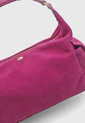 Bolsa Luiza Barcelos Camurça Retangular Rosa