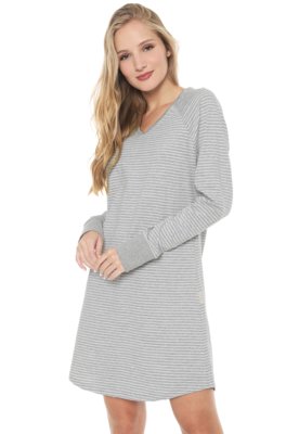 Camisola Lupo Curta Listrada Cinza Menor preço em Camisola Lupo Curta Listrada Cinza