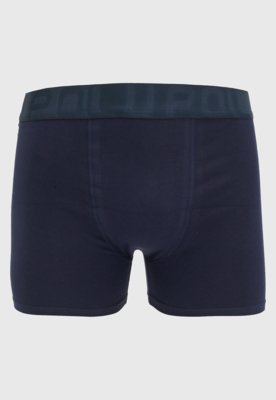 Kit 2pçs Cueca Lupo Boxer Logo Azul