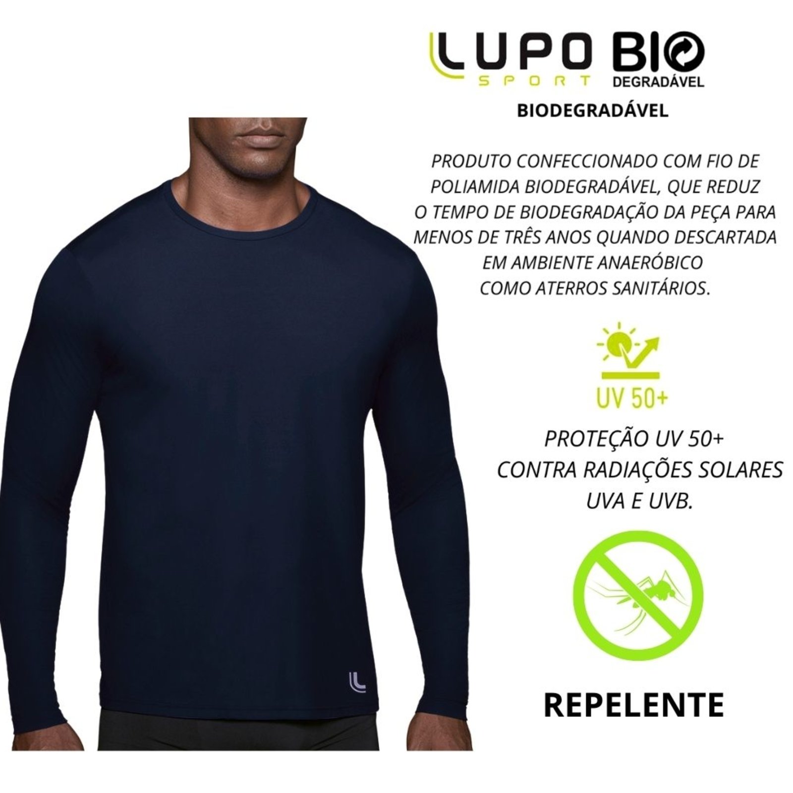 blusa proteção uv lupo masculino