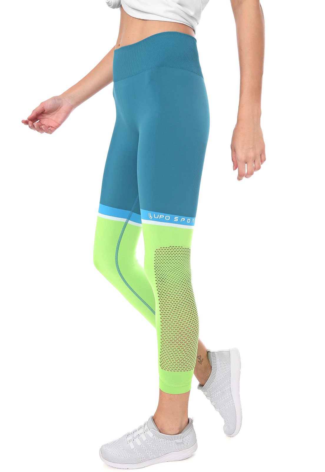 Legging Lupo Sport Stripes Verde/Azul - Compre Agora