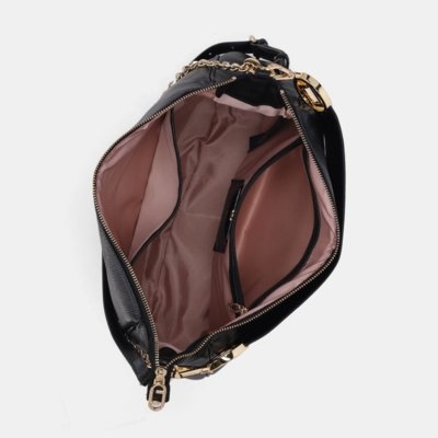 Bolsa Hobo Grande New Ridge Preto-2000792 UN Luz da Lua