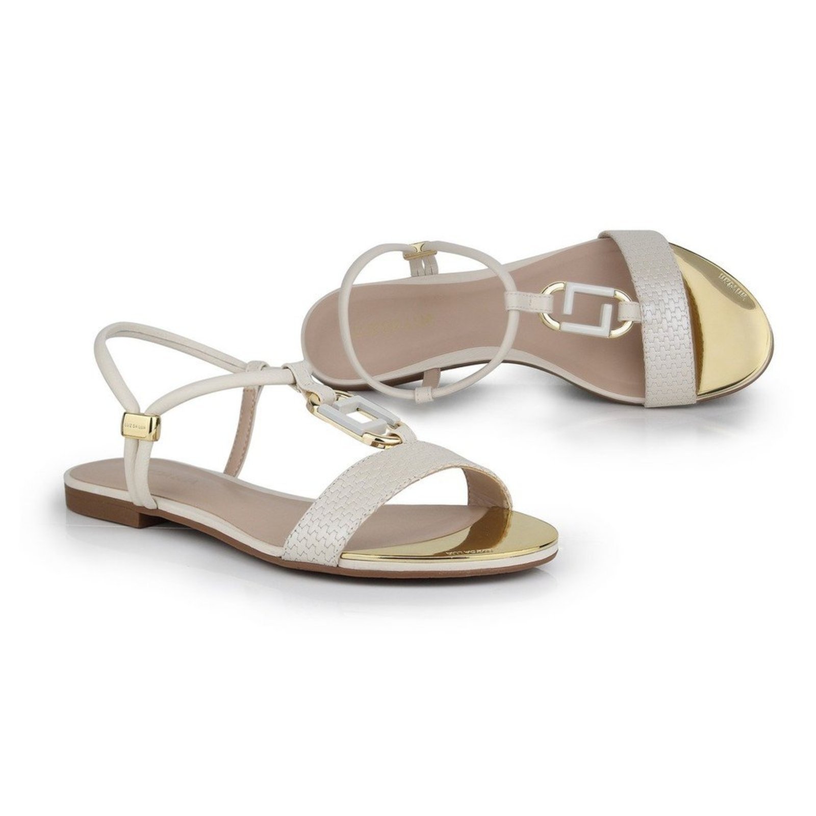 Rasteira Couro Luz Da Lua 53120092 Luz Da Lua Off-white - Compre Agora ...