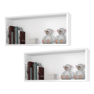 Kit 2 Nichos Retangular Decorativo BP 134 Lyam Decor Branco. Menor preço em Kit 2 Nichos Retangular Decorativo BP 134 Lyam Decor Branco.