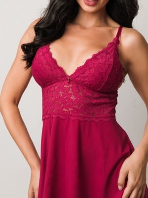 Camisola M'lev em Micro e Renda Rosa Pink