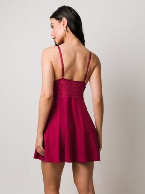 Camisola M'lev em Micro e Renda Rosa Pink